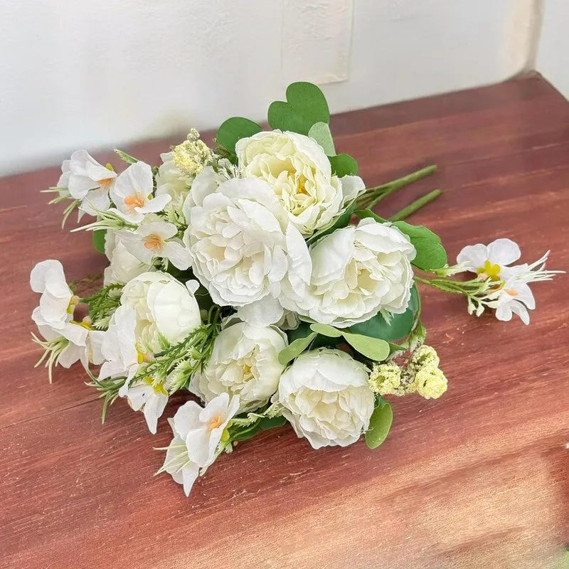 Whisper Rose Artificial Flower (White) - Set Of Two media 3