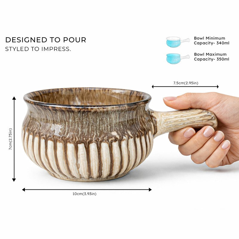 Dineva Ceramic Serving Platter (Brown) - Two Piece Set media 8