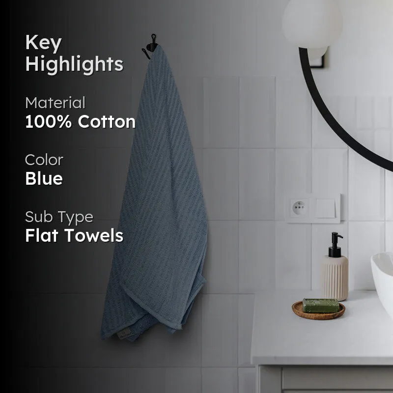 Micro Cotton LuxeDry Striped Bath Towel - Blue media 2