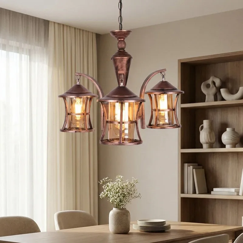 Industrial Edison Chandelier - Three Lights media 1