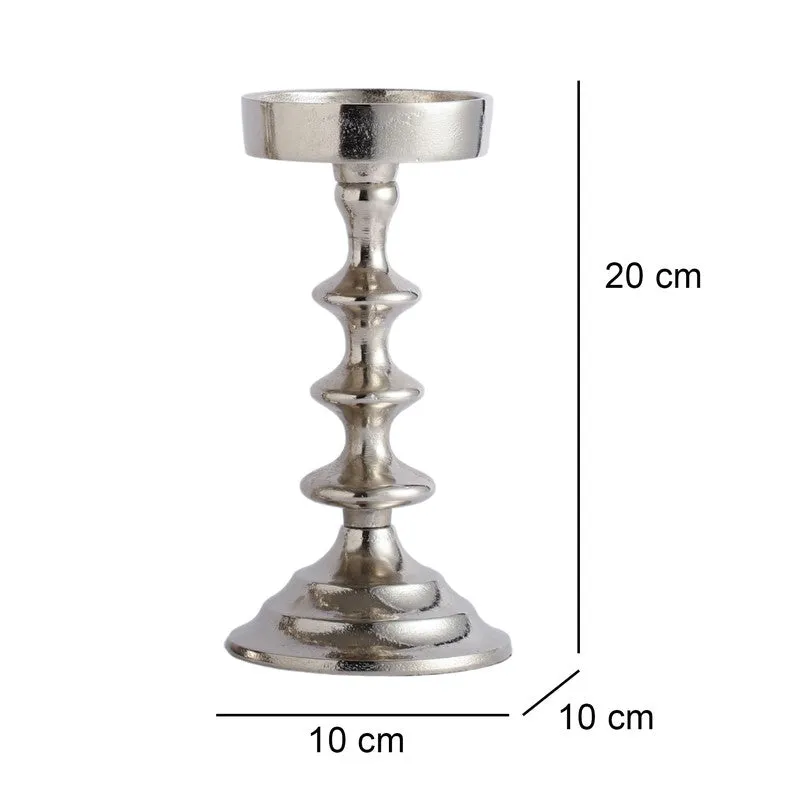 Elegant Pedestal Candle Holder - Silver media 6