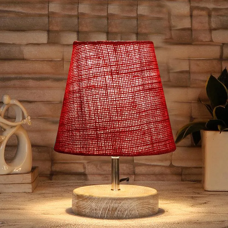 Neso Jute Table Lamp - Maroon,Brown media 1