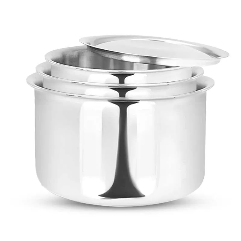 Gusto Stainless Steel Pot With Lid (1700, 2300, 3800 mL) - Set Of Three media 3