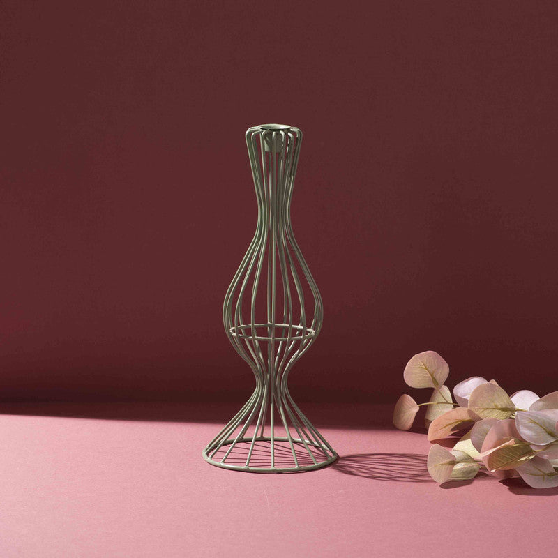 Twist Taper Candle Holder - Green