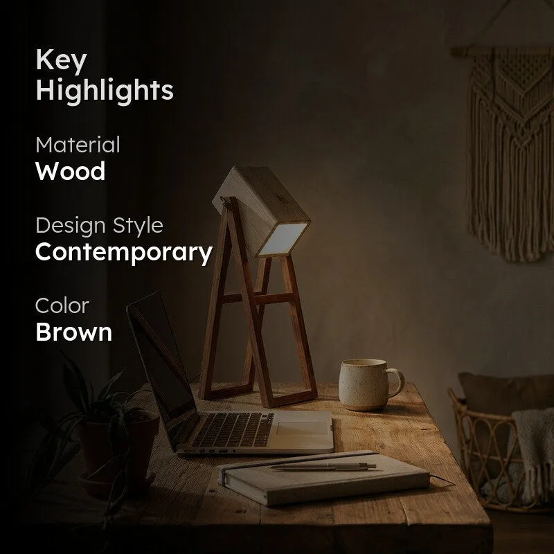 QuietBeam Wooden Table Lamp - Brown media 2