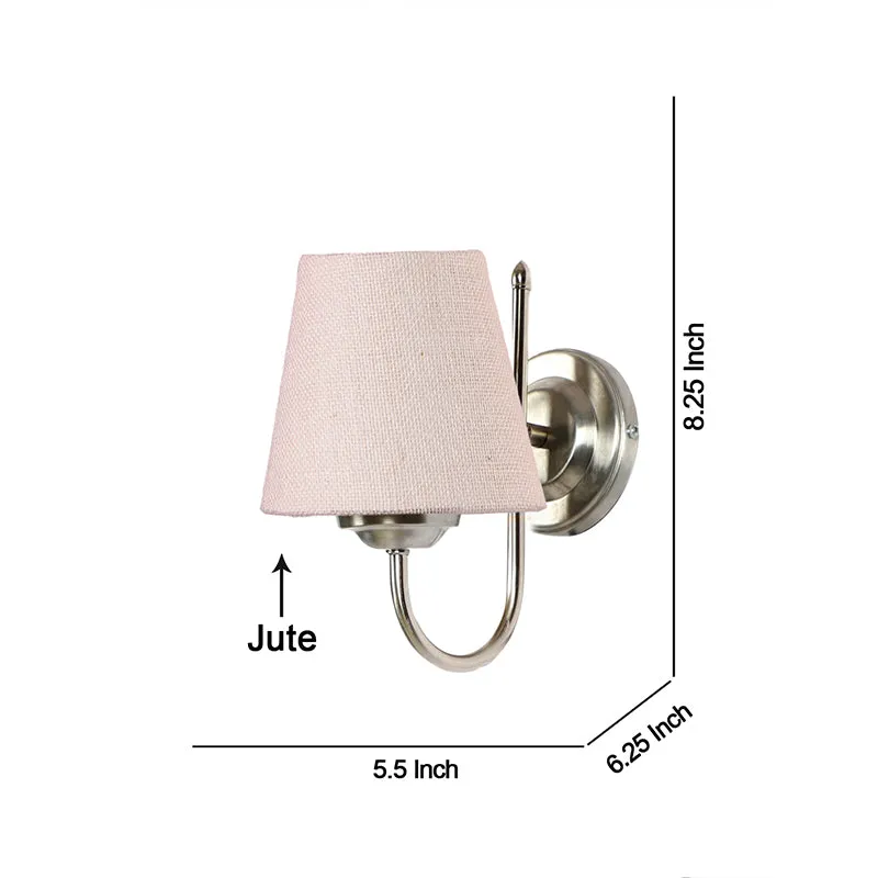 Altura Conical Fabric & Metal Wall Lamp - Beige & Gold media 5