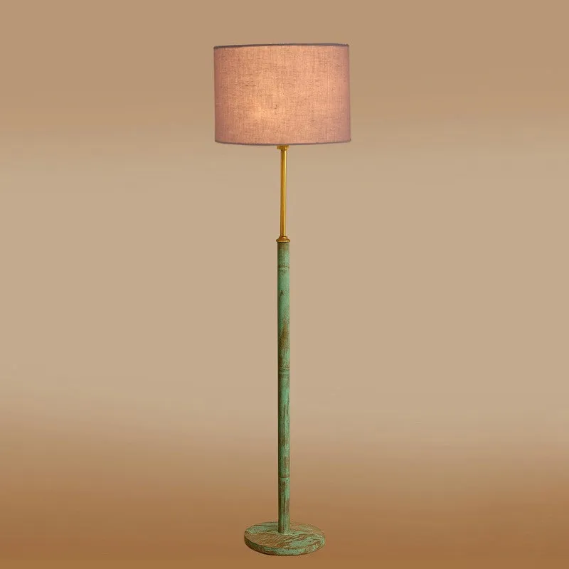 Amber Glow Wooden Floor Lamp - Grey media 6