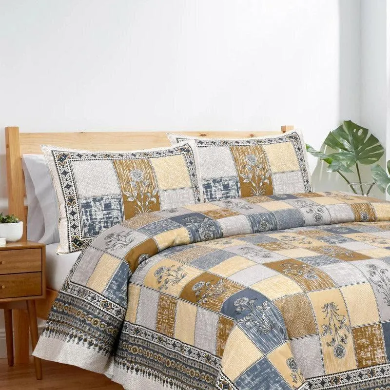 Girish Ethnic Cotton Bedsheet (Grey) - 160 TC media 1
