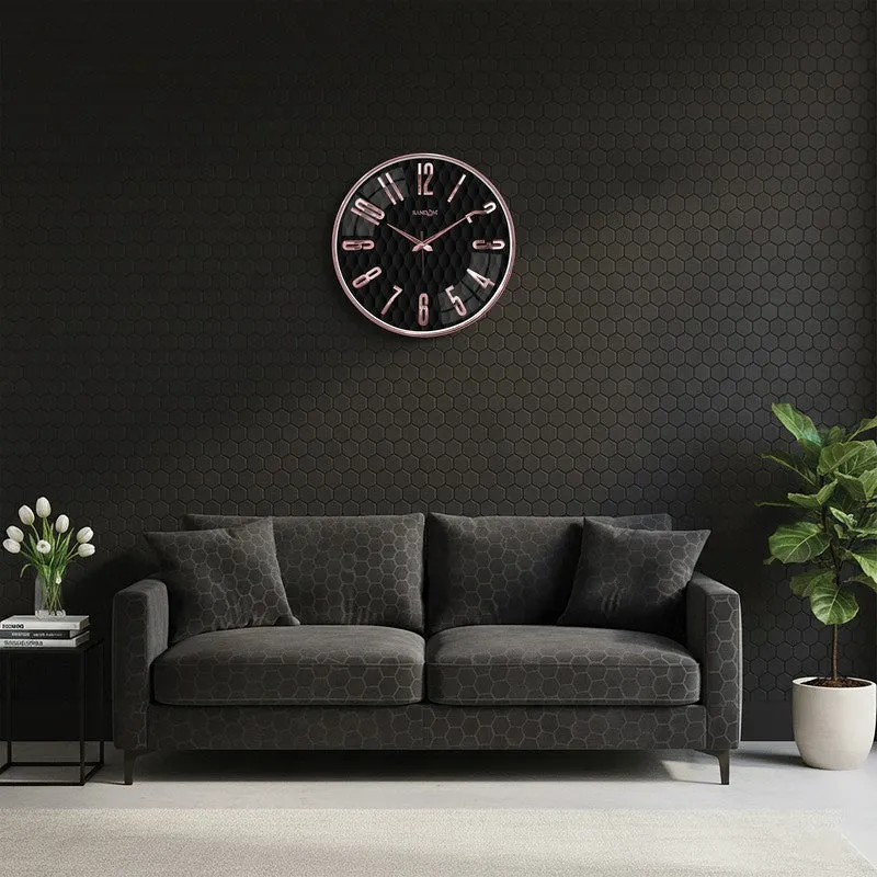 Elite Numeric Plastic Wall Clock -Rose Gold & Balck media 4