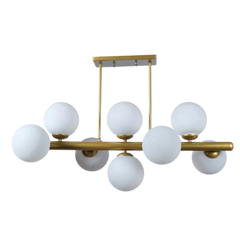 Orbette Sphere Glass Ceiling Lamp - Gold & White media 4