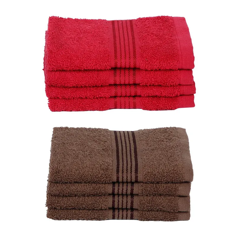 Bodil Face Towel (Red,Brown) - Set Of Eight media 3