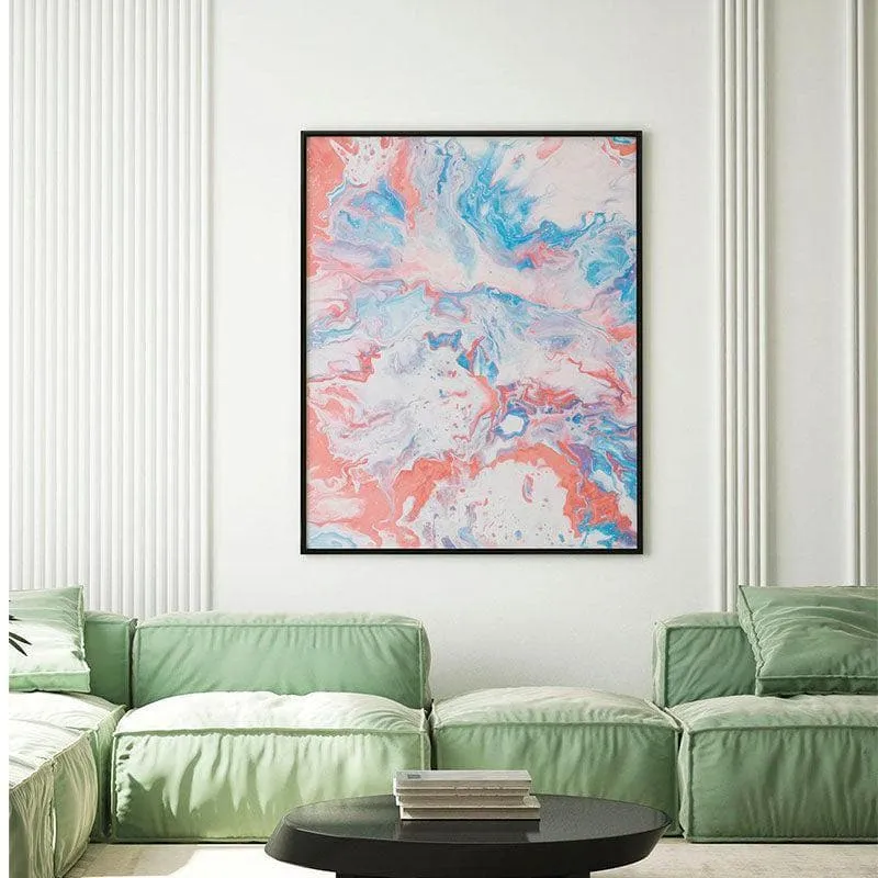 Midnight Abstract Canvas Painting - Black Frame media 3