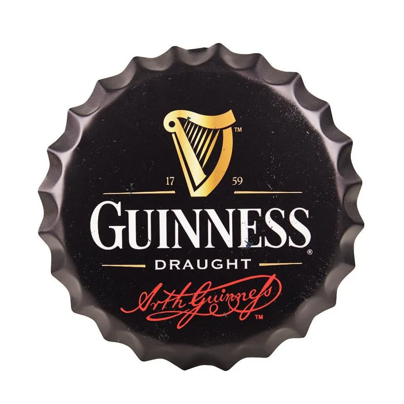 Guinness Draught Bottle Cap Metal Wall Accent media 3