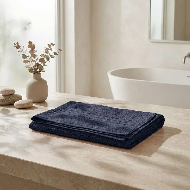 Monte Carlo Clean Wrap Pure Cotton Bath Towel - Navy Blue media 1