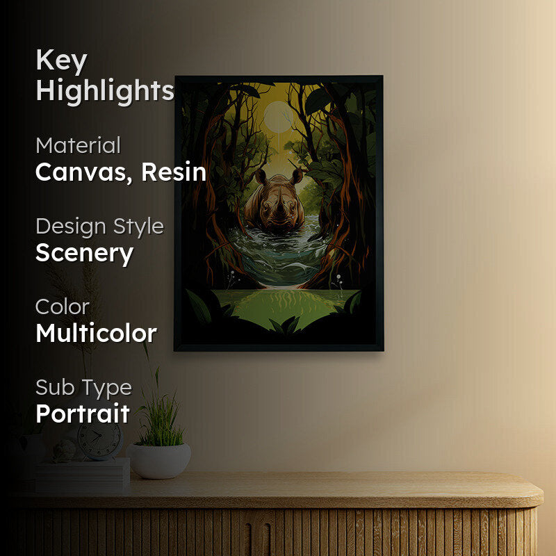 Rhino Wander Canvas Wall Art media 2