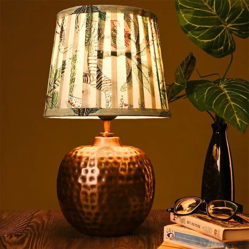 Noa Hammered Fabric Table Lamp - Multicolor media 1