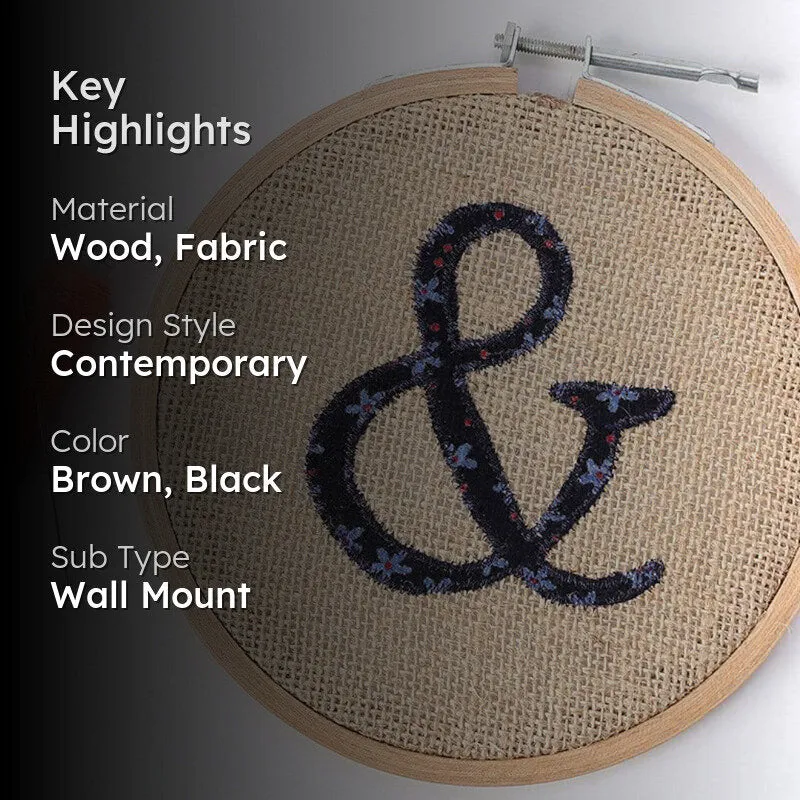 (&) Alphabet Embroidery Hoop Fabric Wall Accent media 2