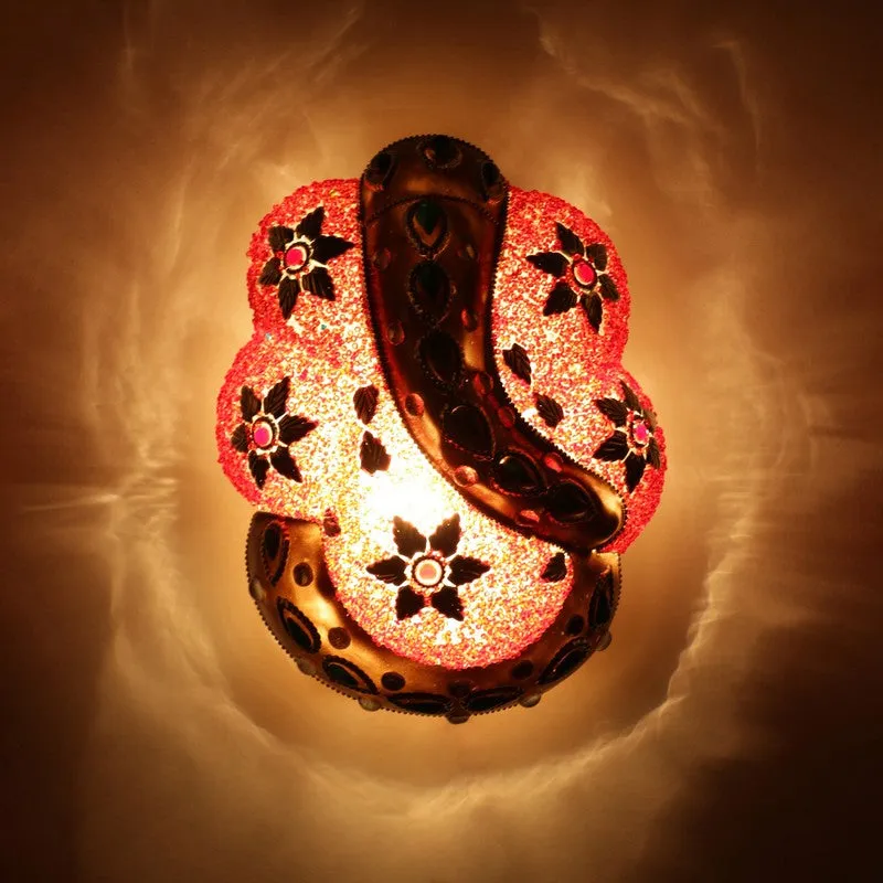 Vighnaharta Glow Glass Wall Lamp - Red media 4