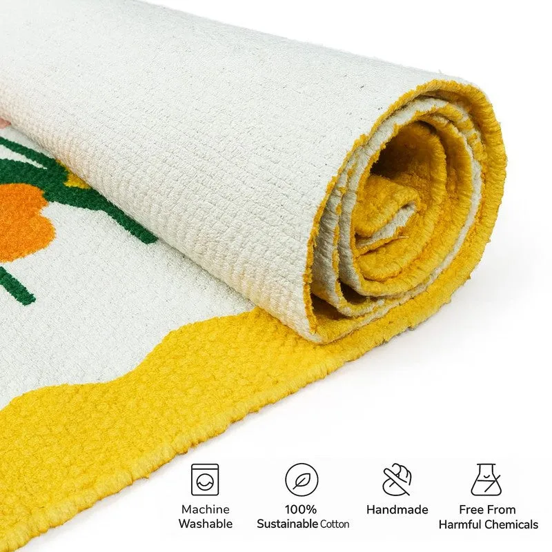 FloraDream Cotton Runner Rug - Yellow media 3