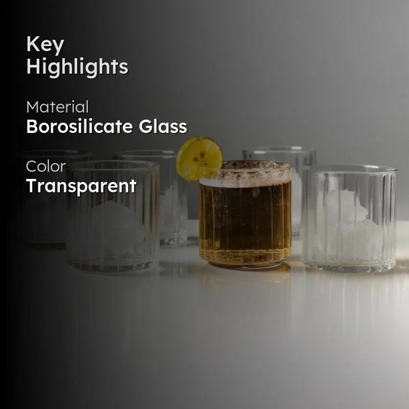 BoldSip Modern Whiskey Glass (280 mL) - Set Of Six media 2