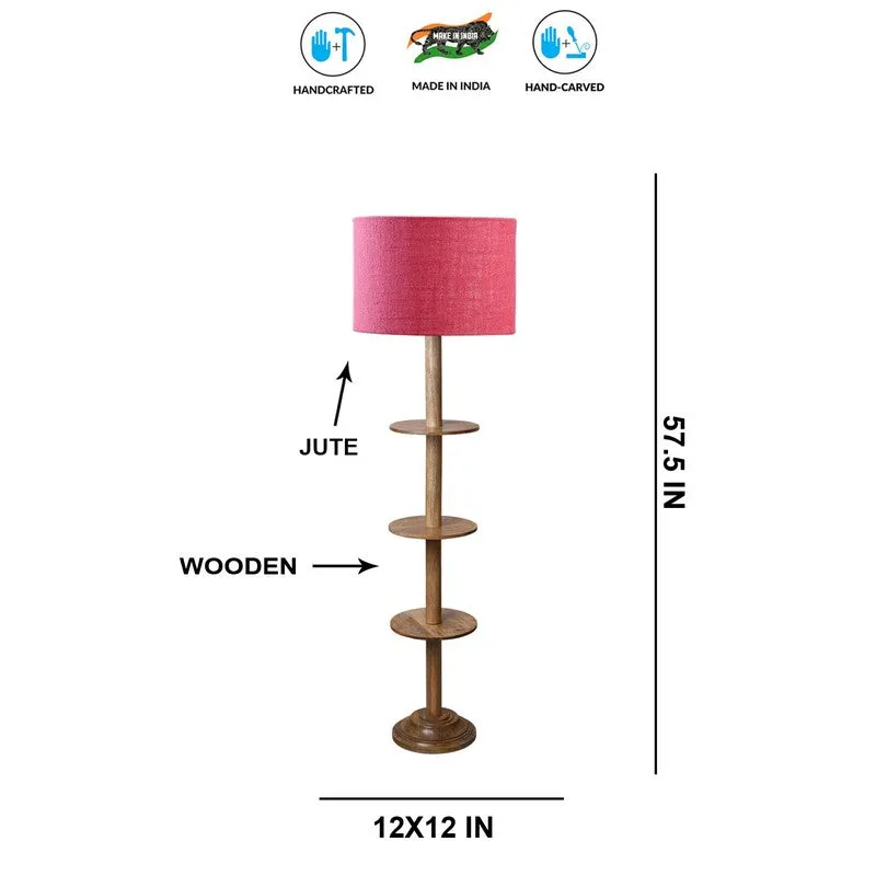 LumiCrate Tower Wooden Floor Lamp - Pink media 8