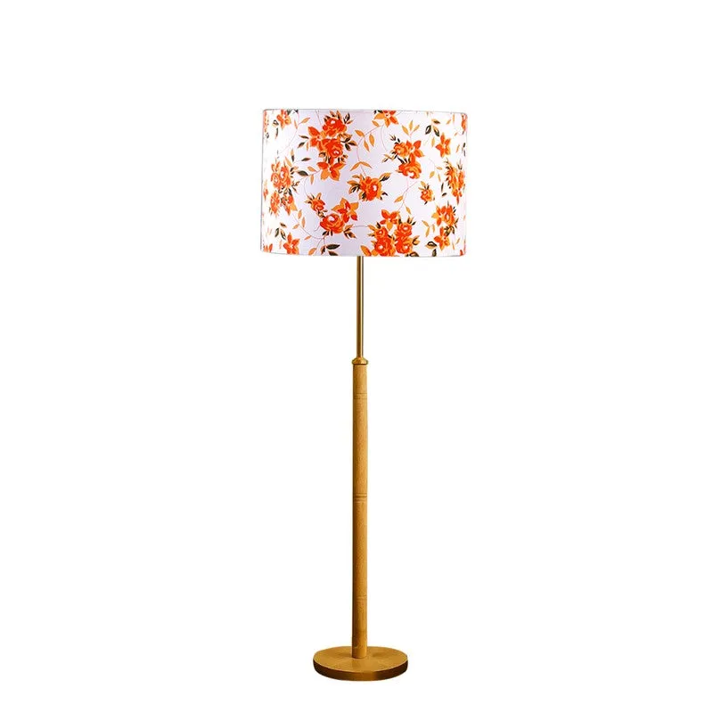 Vintage Arc Wooden Floor Lamp - Orange media 4