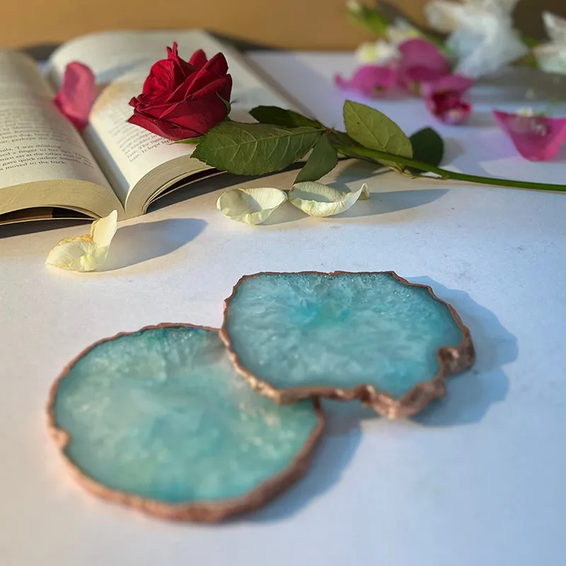 Verve Luxe Agate Coaster (Turquoise) - Set Of Two media 1