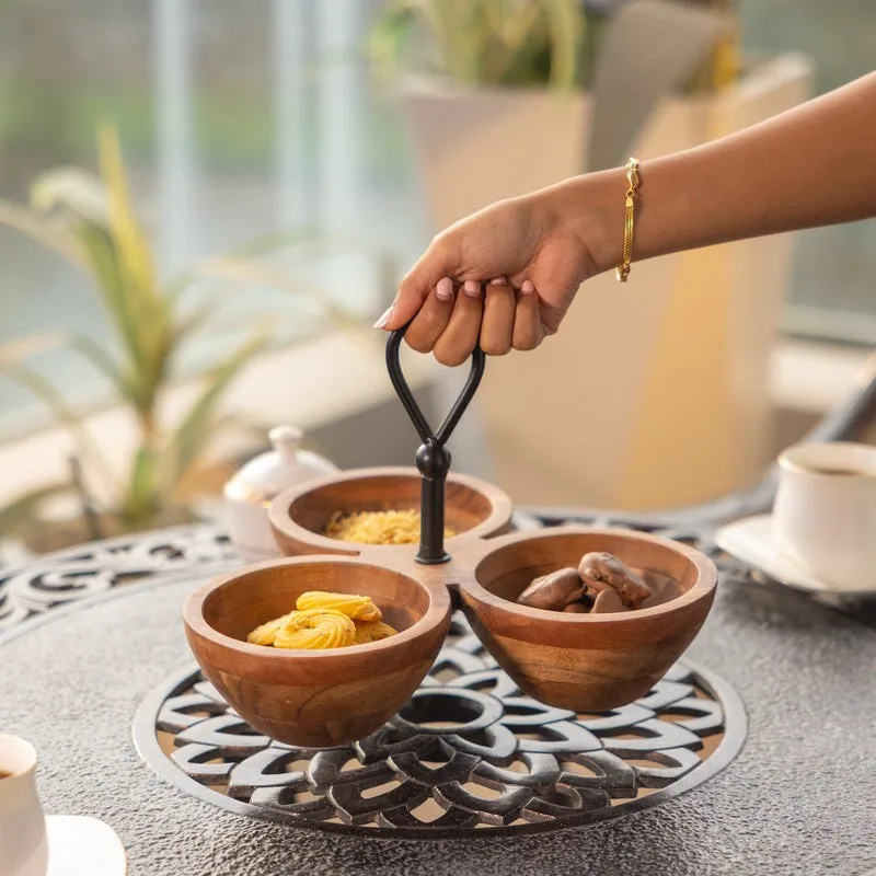 TriServe Wood Serving Bowls - 900 ML media 4