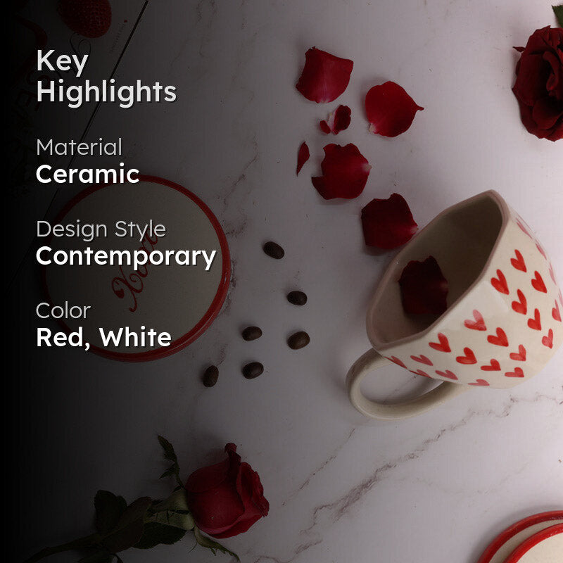 Hearty Home Ceramic Coffee Mug (200 mL) - Two Piece Set media 2