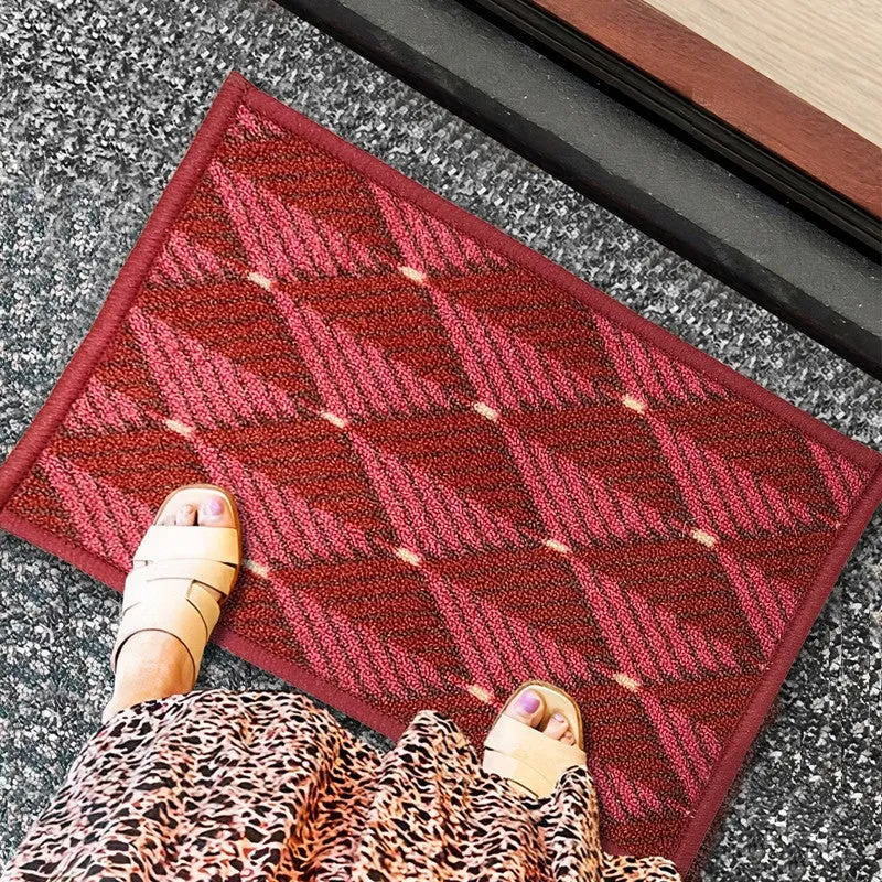 Quro Geometric Nylon Door Mats - Red media 3