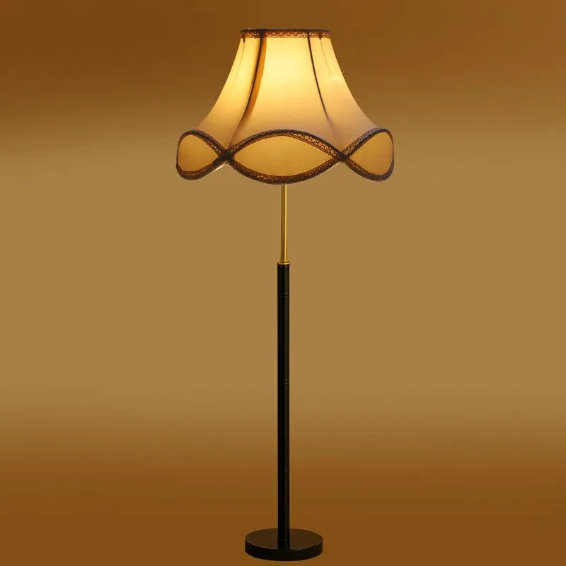 Bronze Arc Wooden Floor Lamp - White media 7