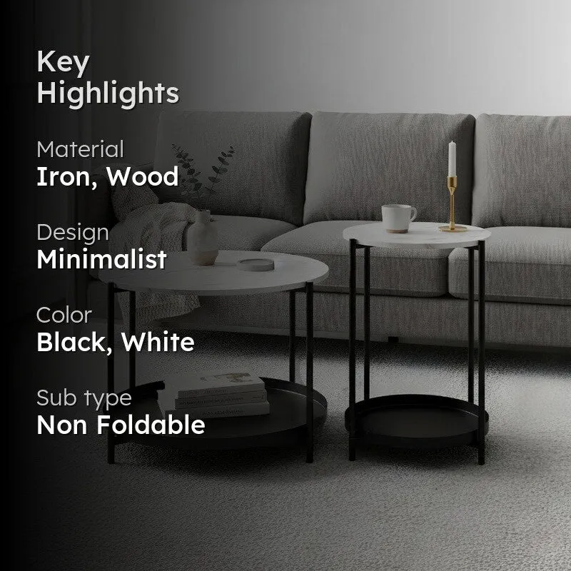Arvo Hue Center Table (Black & White) - Set Of Two media 2