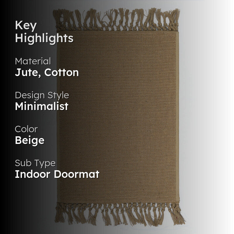 Santra Anti-Slip Jute Door Mats with Fringe media 2