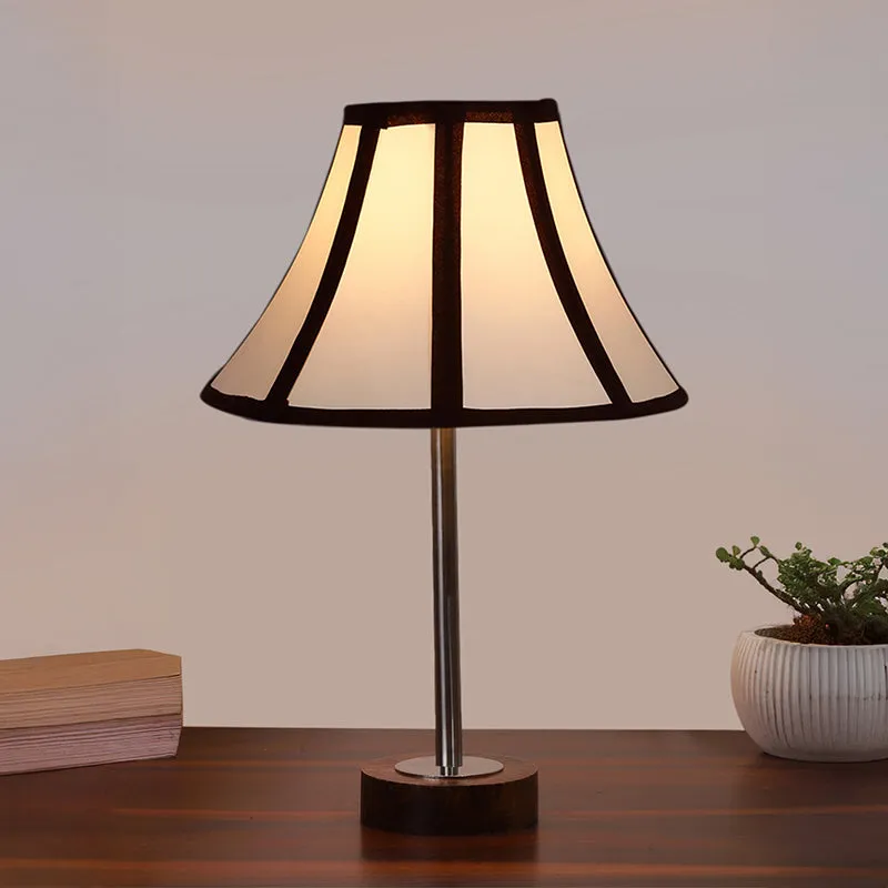 Stripra Rodin Wooden Table Lamp - White,Silver,Brown media 2
