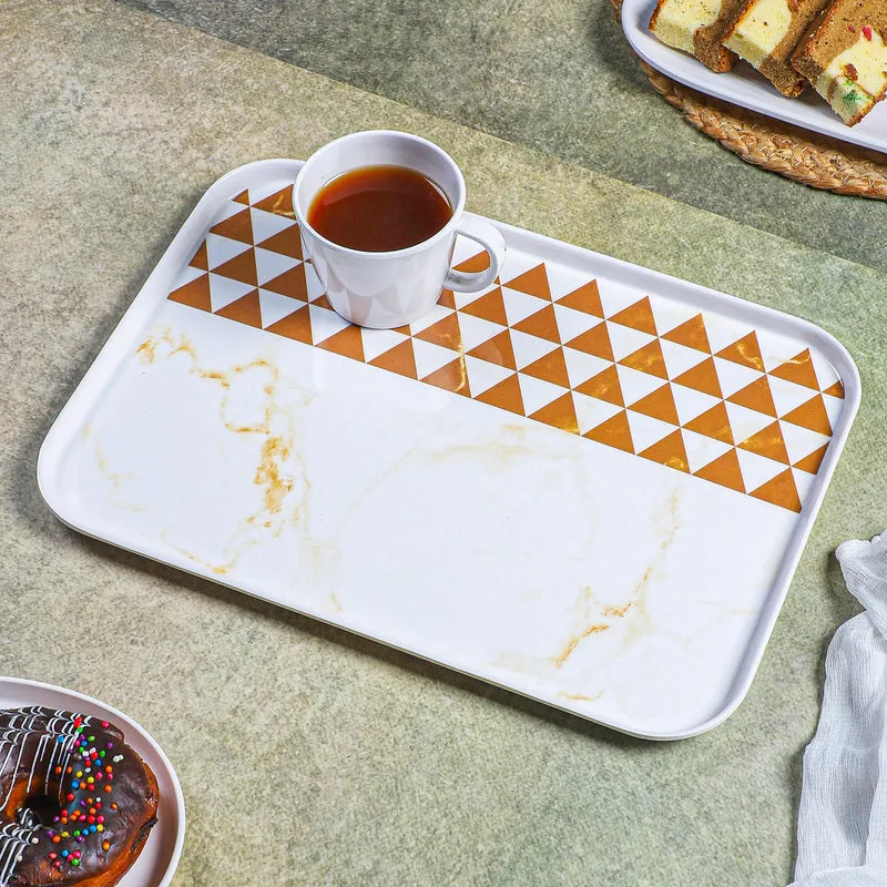 Mivano Melamine Serving Tray - Beige & Brown media 1