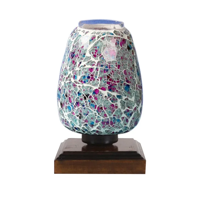 Auremora Mosaic Glass Table Lamp With Wooden Base - Multicolor media 6