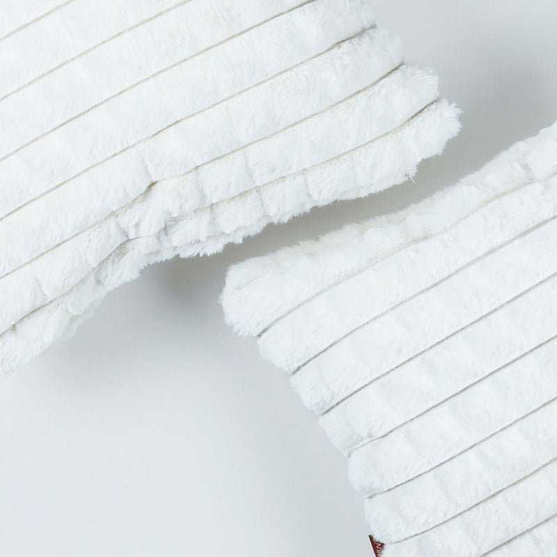 Frost Waffle White Cushion Cover (Rectangle)  Set of Two media 4