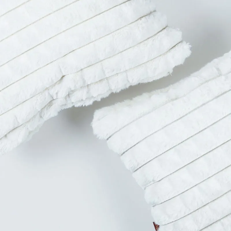 Frost Waffle White Cushion Cover (Rectangle) Set of Two media 4
