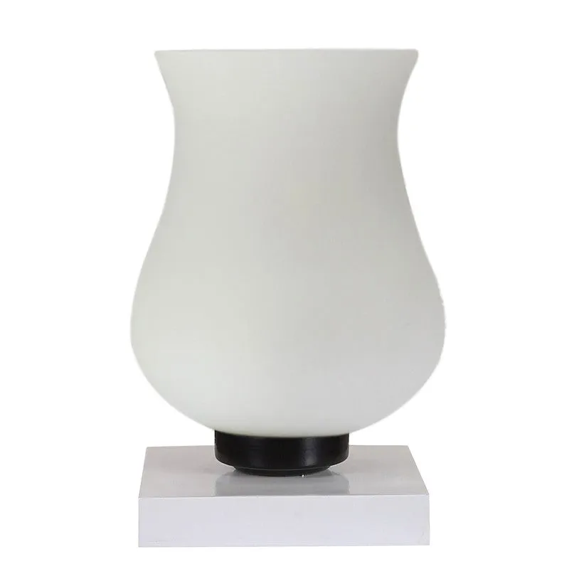 Flazora Mosaic Glass Table Lamp With Wooden Base - White media 5
