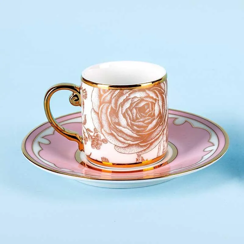 Rosette Demitasse Cup & Sacucer - Set Of Two media 3
