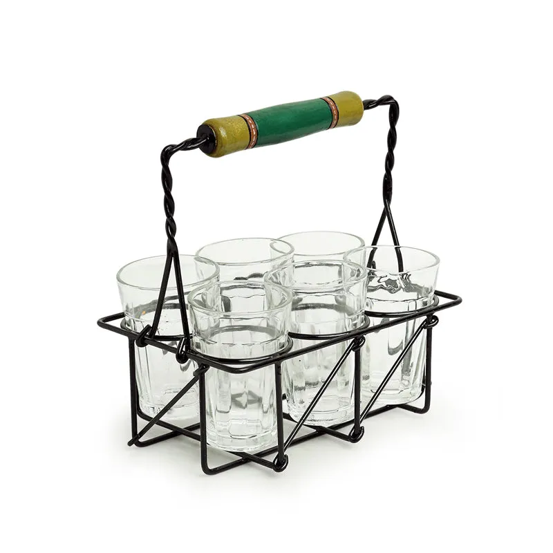 Tapri Tales Cutting Chai Glass with Iron Tray (120 mL Each) - Seven Piece Set media 3