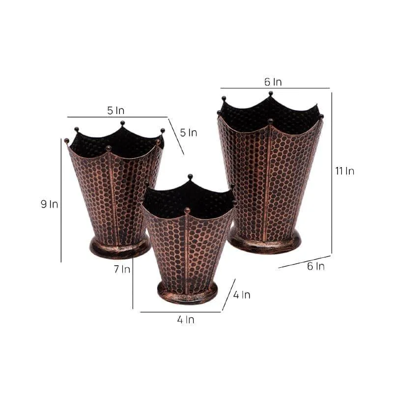 Crown Cast Planter (Copper) - Set Of Three media 7