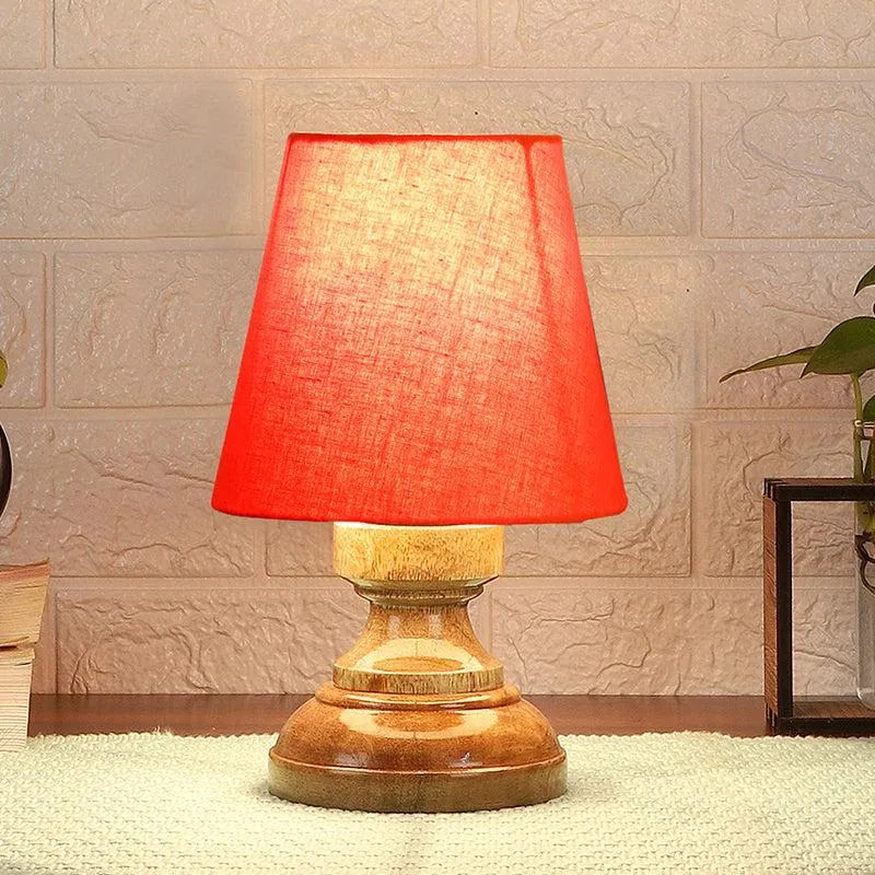 Harolda Fabric Table Lamp - Orange,Brown media 1