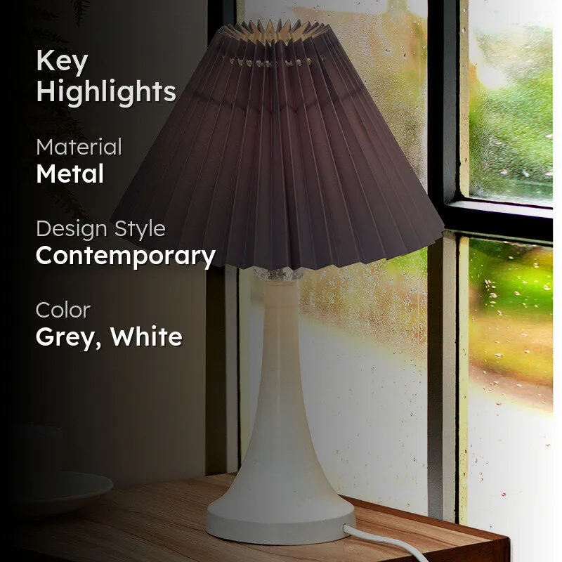 Aneiro French Pleat Metal Table Lamp - Grey,White media 2