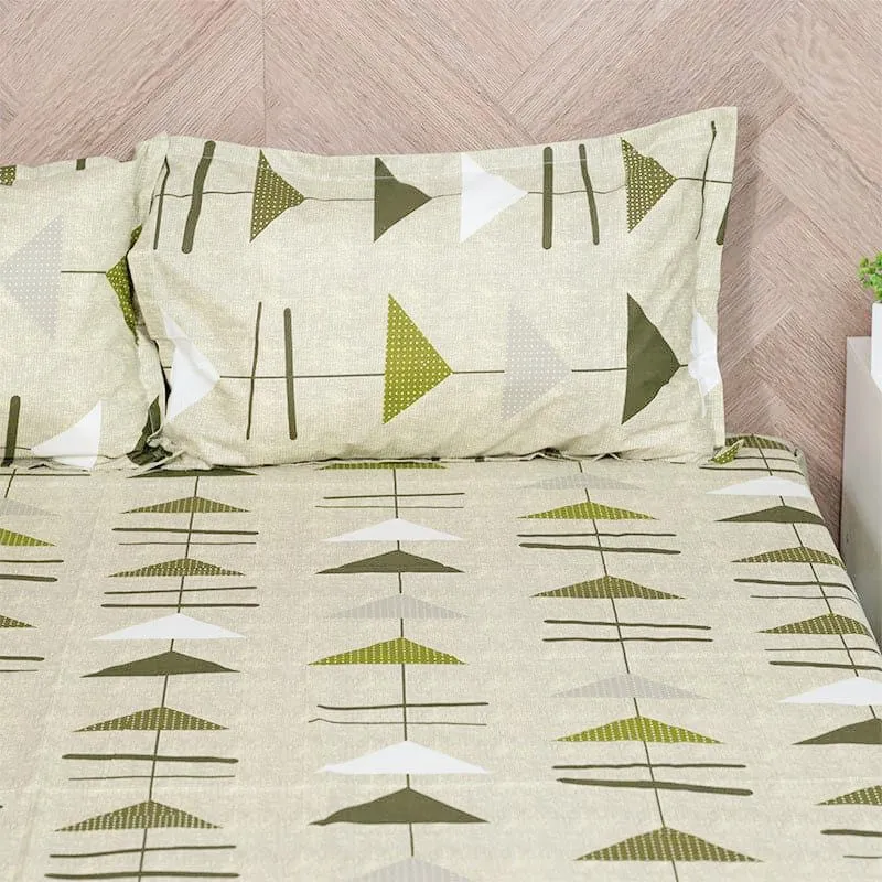 Arrow Truce Cotton Bedsheet (Green) - 144 TC media 4