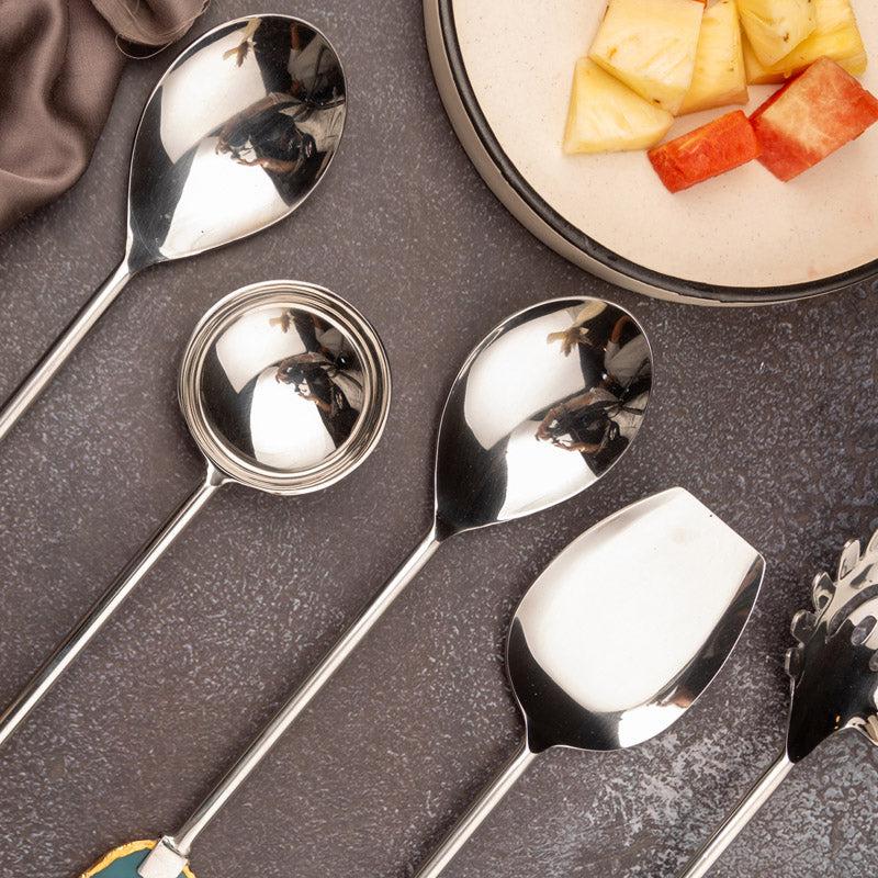 Nora Agate Cake Server (Green) - Five Piece Set media 3