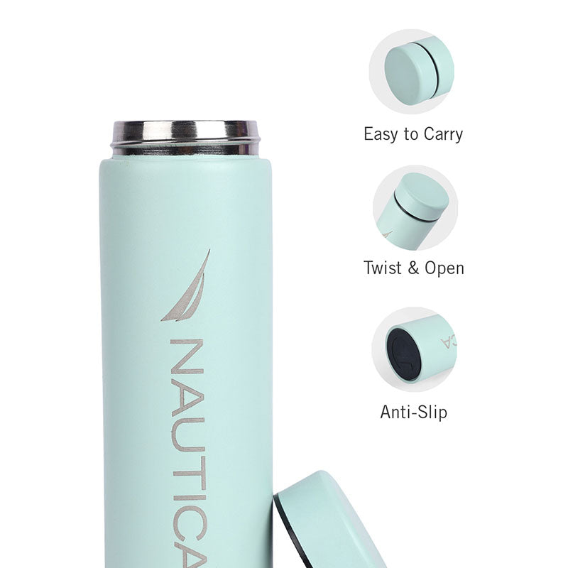 Nautica Crystallum Insulated Stainless Steel Hot & Cold Travel Bottle (Sage Green) - 500 mL media 4