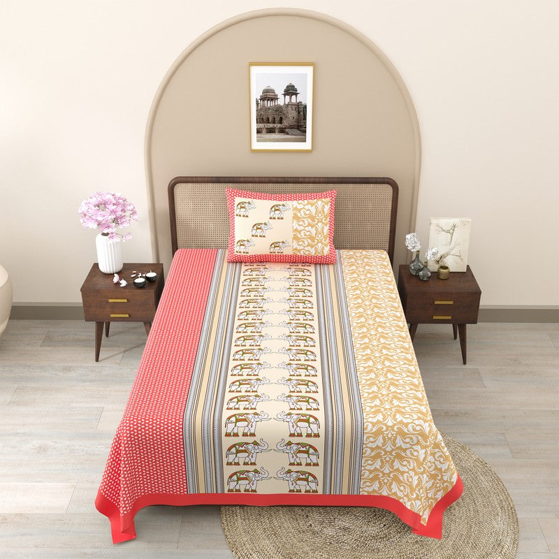 EliteDream Cotton Bedsheet (Red) - 180 TC media 3