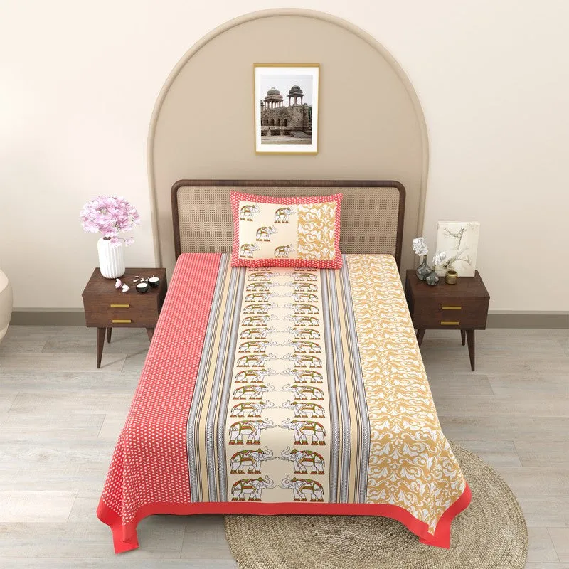 EliteDream Cotton Bedsheet (Red) - 180 TC media 3