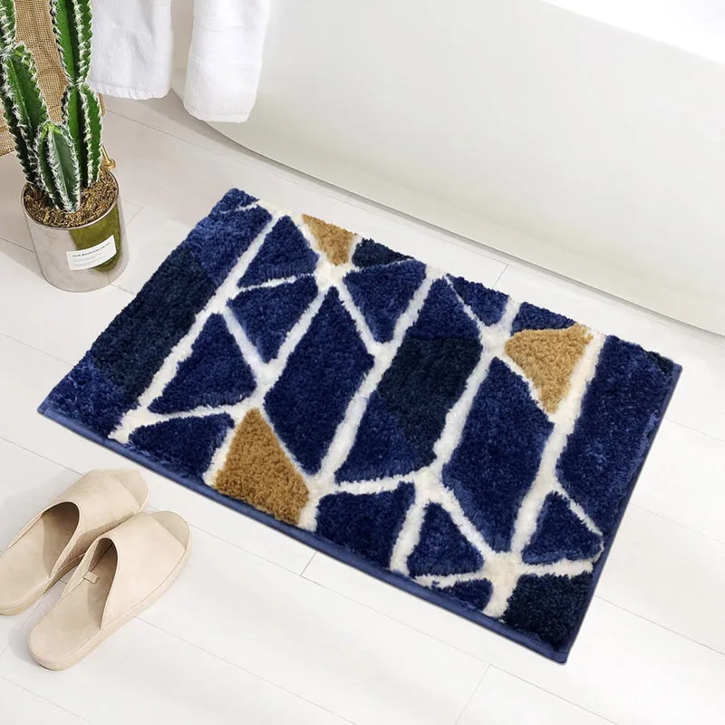 Triangle Edge Microfiber Bath Mat - Blue media 3